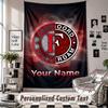 Wall Hanging Tapestry With Custom Name & Text, Feyenoord Decorative Tapestry For Bedroom