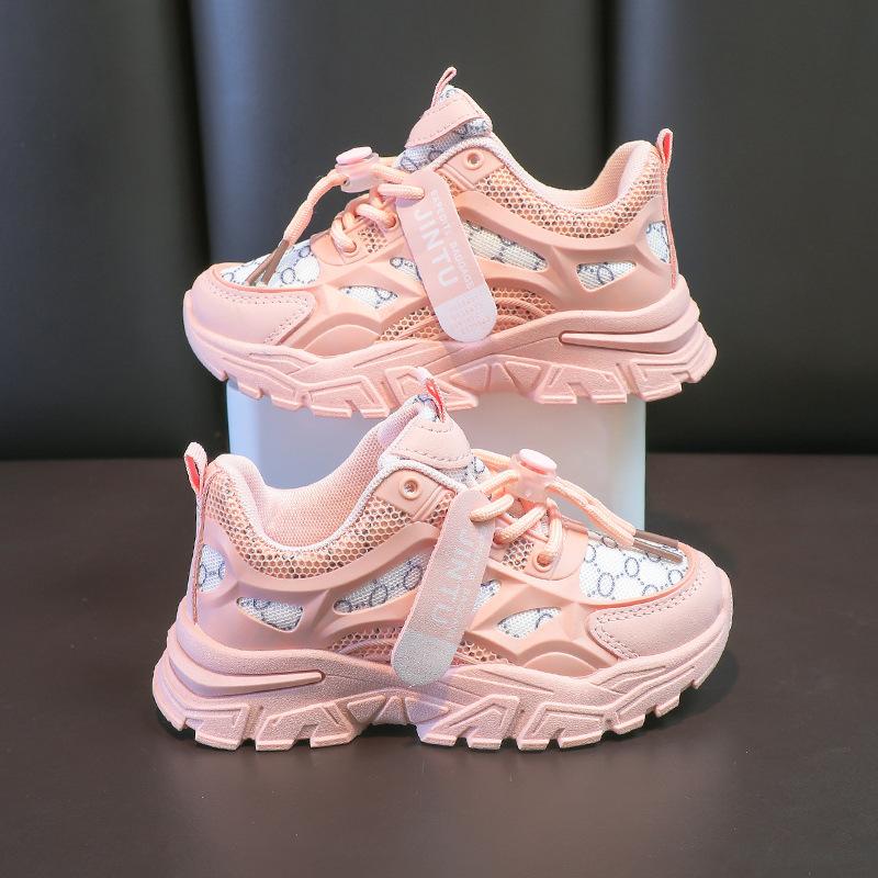 Children's Dad Shoes 2025 Spring New Boys Elementary School Running Shoes Girls Fashion Breathable Mesh Sneakers