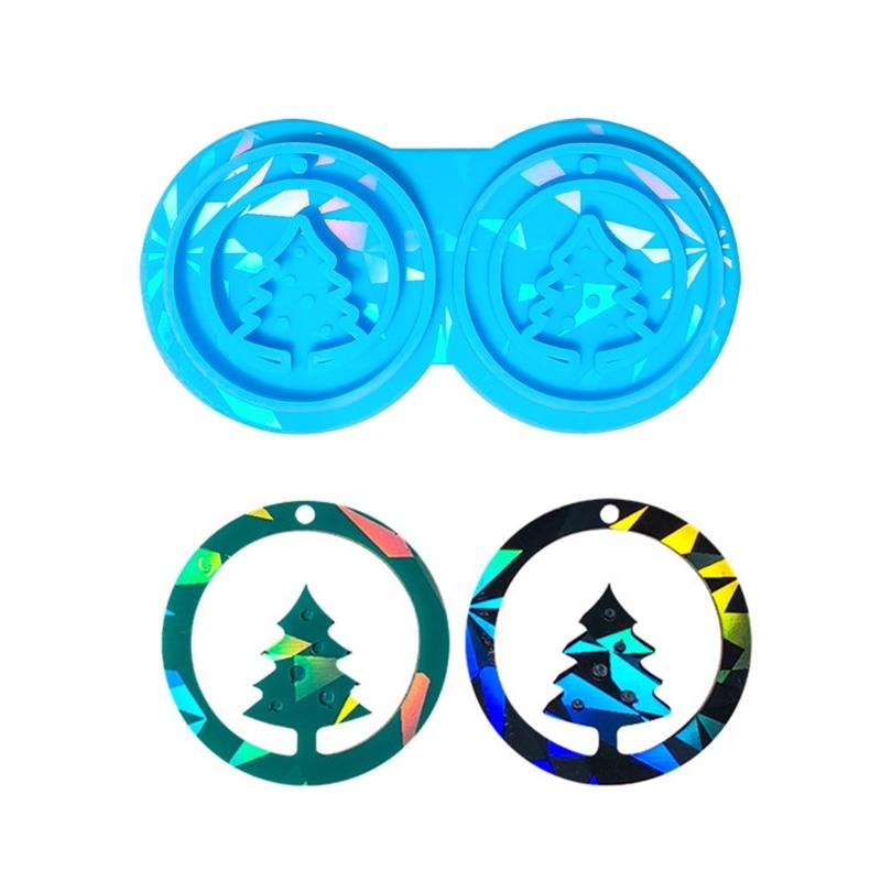 Christmas Silicone Molds DIY Handmade Crafts Holographic Resin Molds DIY Keyring Earring Pendant Making Tool Durable