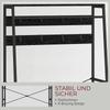 Industrial Coat Rack with Shoe Shelf, 2 Fabric Drawers and 8 Hooks, Metal Frame, Black