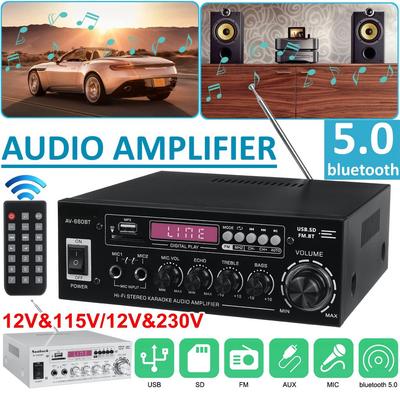 12/220V Amplificador HIFI 2 CH Audio Power Amplifier Home Theater Amplifier Audio Support FM USB SD/Remote Control