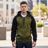 Men's Color Block Hooded Sweatshirt Pullover, Autumn/Winter European Size Casual Jacket