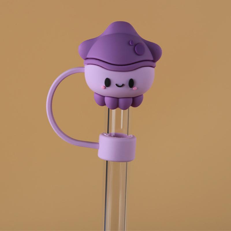 1PC Silicone Sealing Straw Plug Reusable Drinking Dust Cap Cartoon Plugs Tips Cover Suit Kitchen Cup DIY Accessories