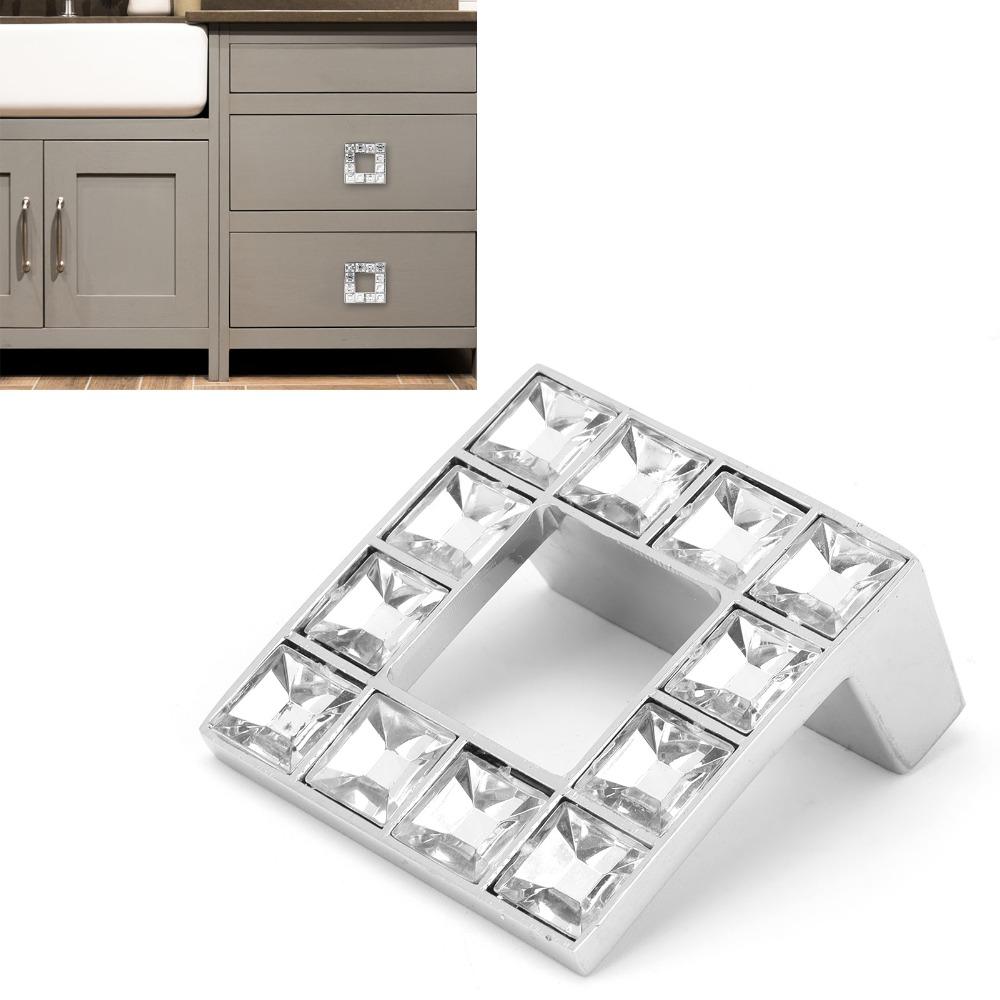 Zinc Alloy Drawer Pulls Crystal Glass Cabinet Knobs Modern Cabinet Handles  Wardrobe