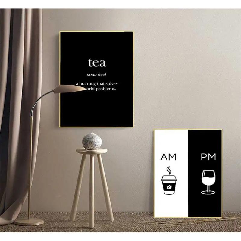 Wall Art Home Decor Modern Picture Am Coffee PM Wine Sign Print Kitchen Restaurant Poster Canvas Painting Modular Nordic Style