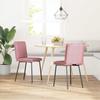VidaXL Chaises à manger lot de 2 Rose Velours, chaise, chaise de salon, chaise d'accent, chaise de cuisine, siège de salle à 4101248