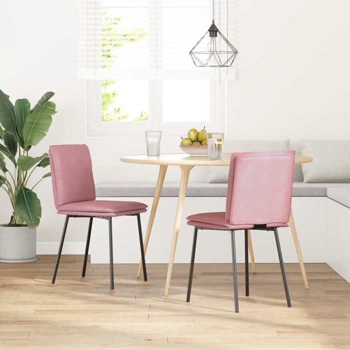 VidaXL Chaises à manger lot de 2 Rose Velours, chaise, chaise de salon, chaise d'accent, chaise de cuisine, siège de salle à 4101248
