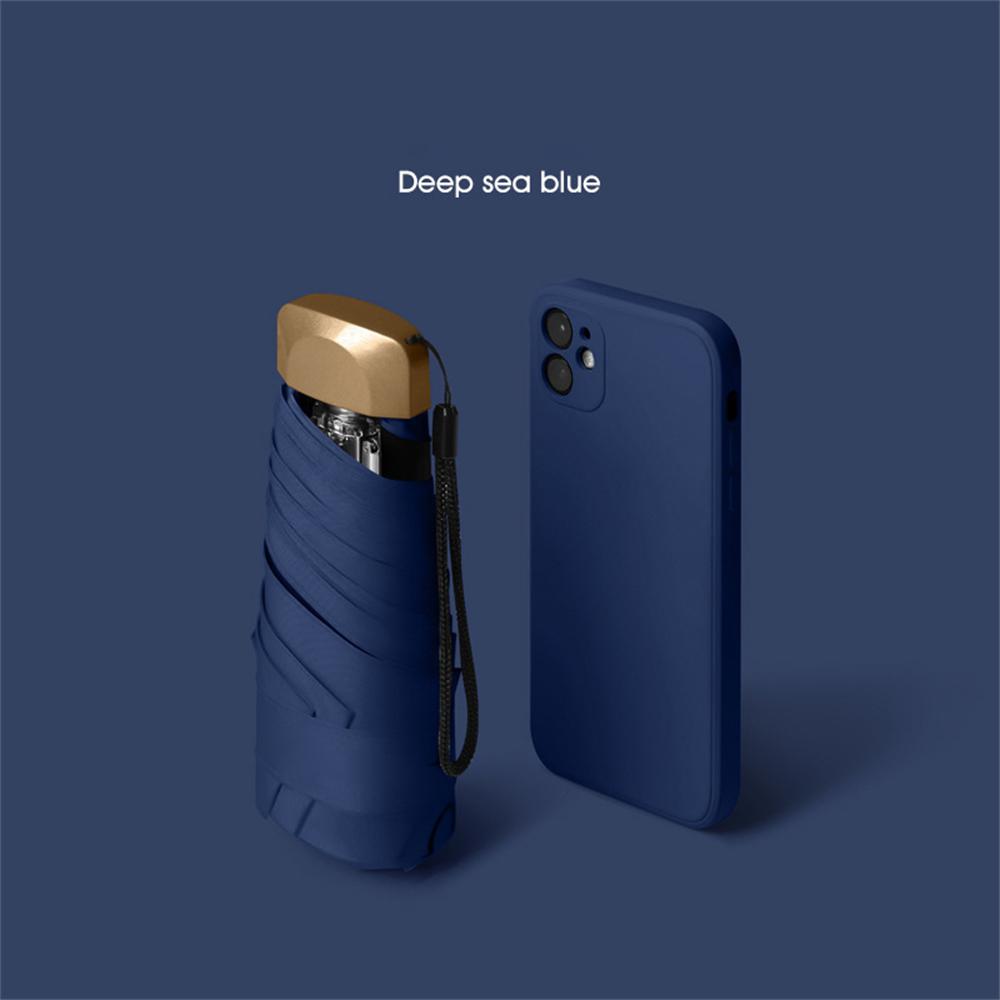 

Зонт от солнца карманный зонт утолщенный пятикратный темно-синий