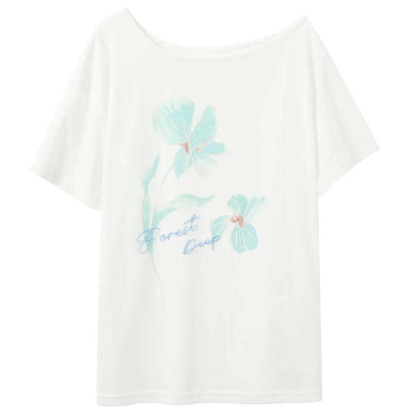 SanCai Lyocell Fresh Print Loose T-shirt S