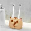 Pair Of Hugging Capybaras Toothbrush Holders Ceramic Waterproof Bathroom Decoration For Couple With Stable Base