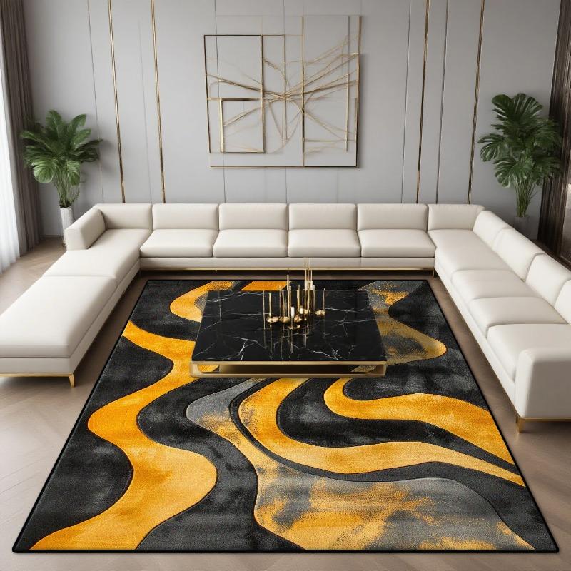 

Modern Luxury Abstract Geometric Carpet for Living Room Black Gold Design Indoor Home Decor Large Area Rug Luxury Home Decor 40x60cm