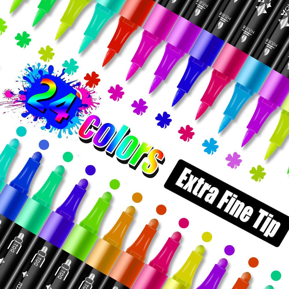 Dual-Tip Acrylic Water-Based Marker Brush Pens - Dududu Head Bestseller