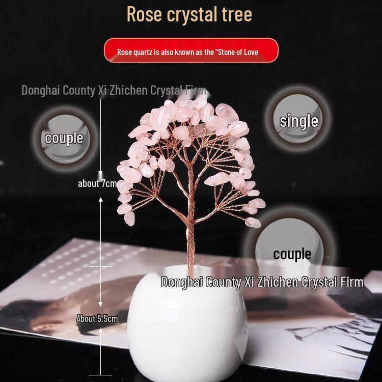 Amethyst Crystal Wealth Tree - Handmade Ornament for Home Decor