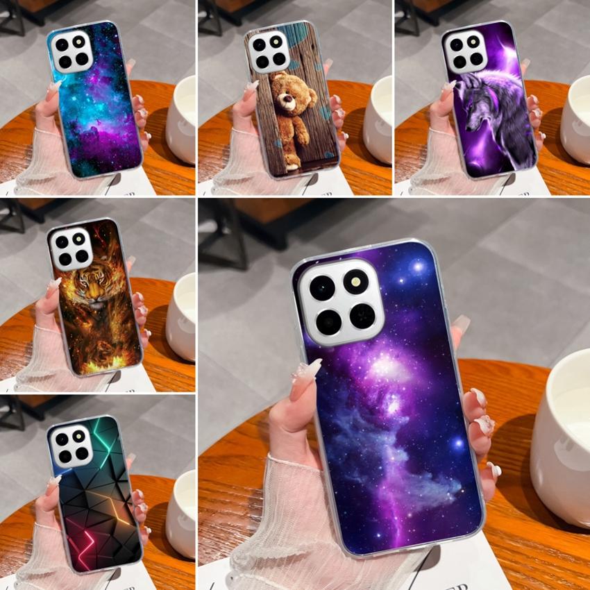 New Case For Huawei 400 Pro Honor X7a X8c X6c X8a Phone Bags Brilliant Starry Sky Pattern Transparent Soft Silicone Dustproof Shell For Huawei Housing