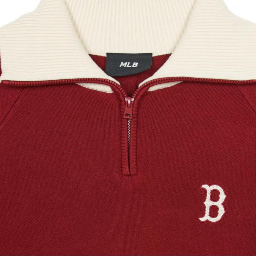 New MLB Varsity Boston Red Sox Knitwear Women's Burgundy 3FKPV0444-43WIS