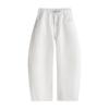 NVG·YOUNG Loose Fit Pure Cotton Curved Leg Drawstring Jeans