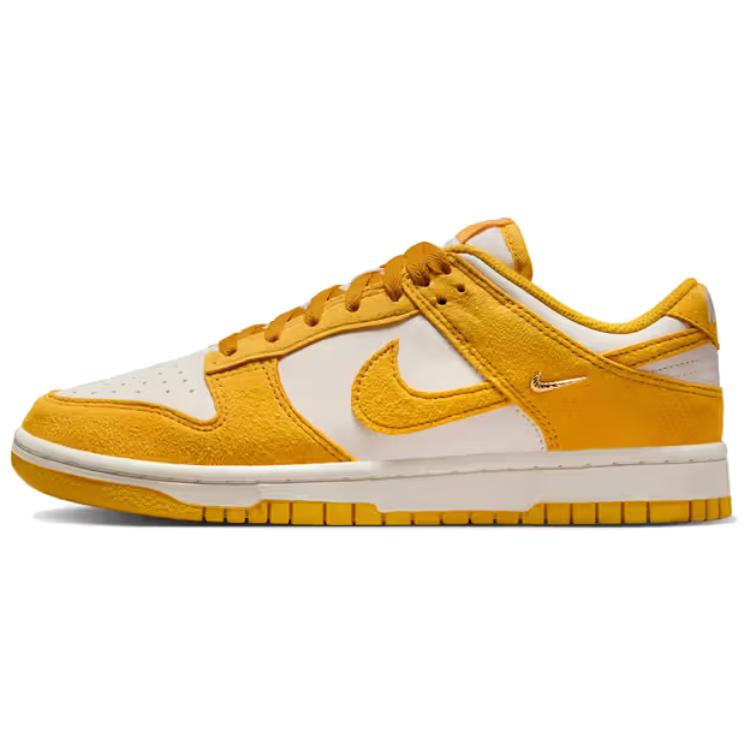 Nike  Dunk Low Dark Sulfur Mini Swoosh Women Sneakers Yellow Pale-Ivory Sail IB4417-101