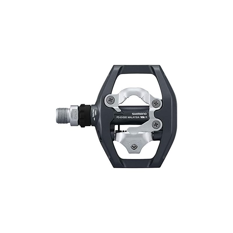 Shimano PD-EH500 Trekking Pedals (SPD) - One side SPD/One side flat, SM-SH56 cleats included, Black