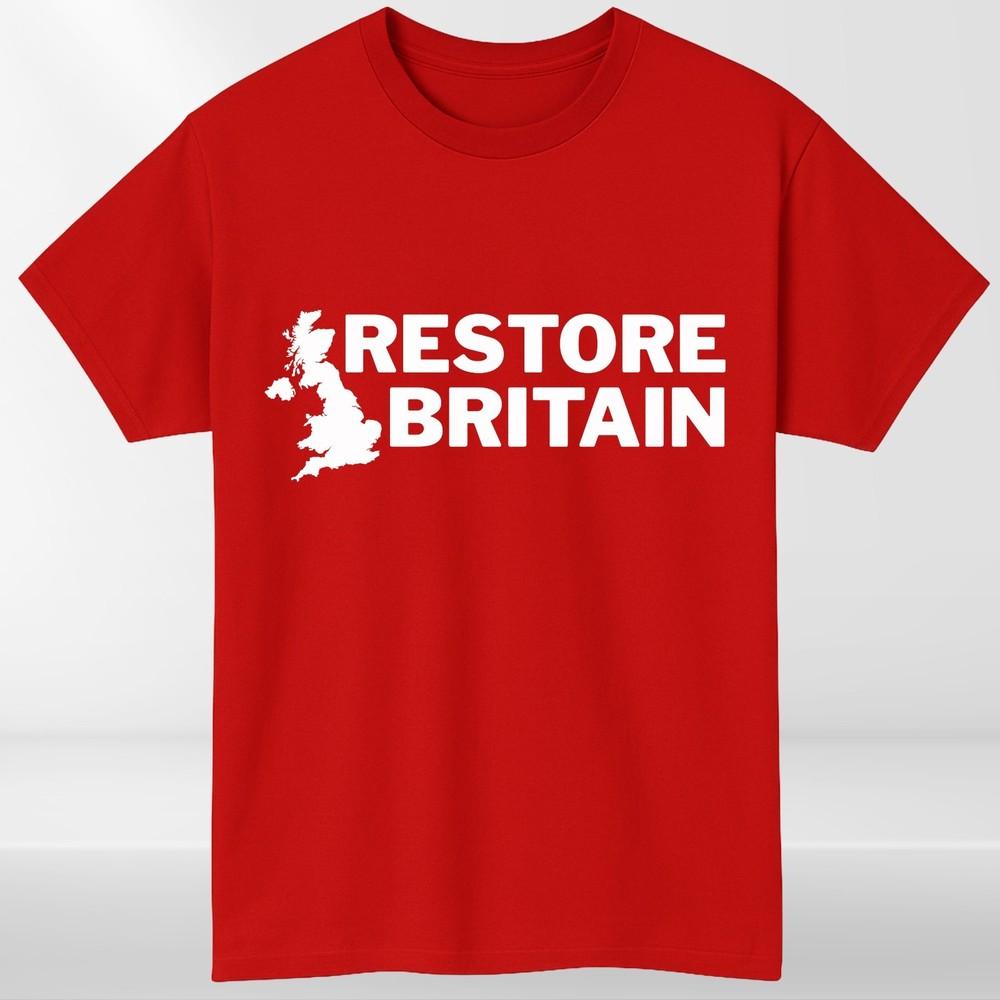 Restore Britain T Shirt Rupert Lowe Politics Patriot British Anti Labour Top Tee S