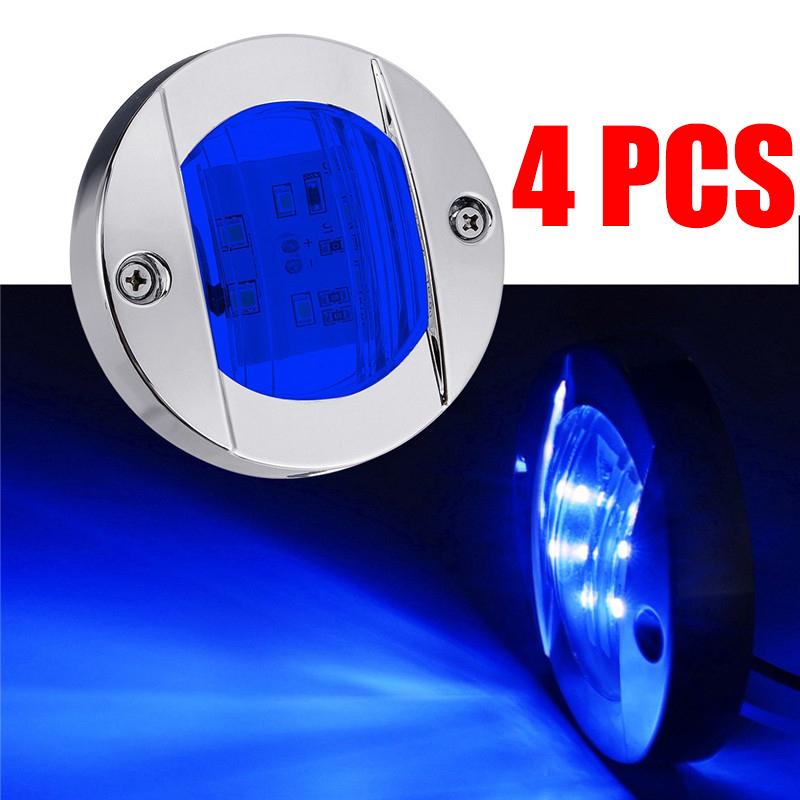 4PCS Boat Marine Lights Navigation Light Waterproof Marker Lamp For Truck RV Yacht Transom Anchor Stern DC 12V 6LED Stern Lamps