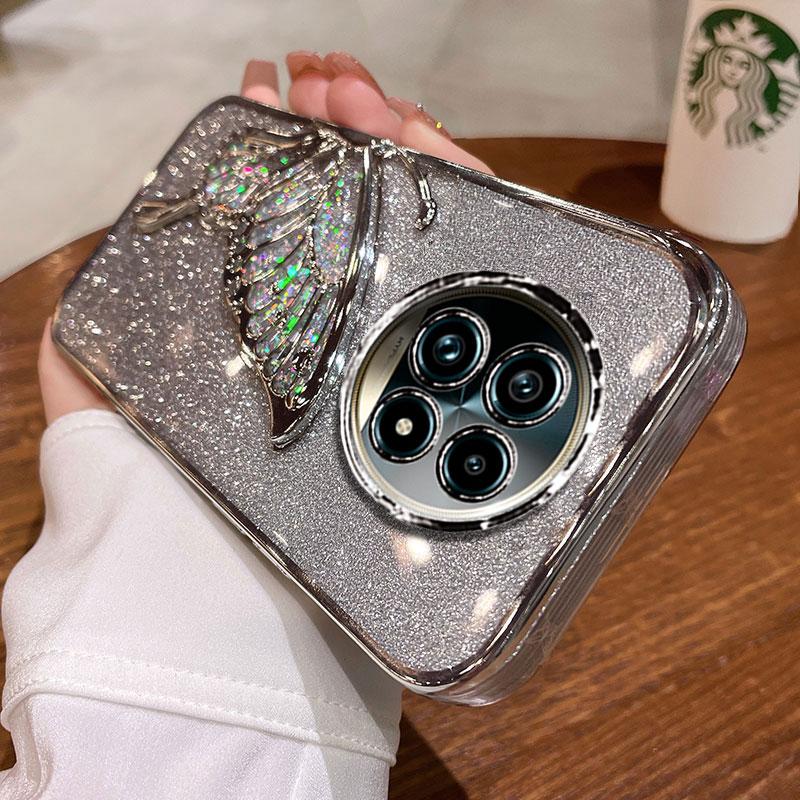 Realme 13+ Case Luxury,Bling Quicksand Butterfly Case For OPPO Realme 13 12 11 Pro Plus 12X Note 50 60 Shockproof Cover Realme13