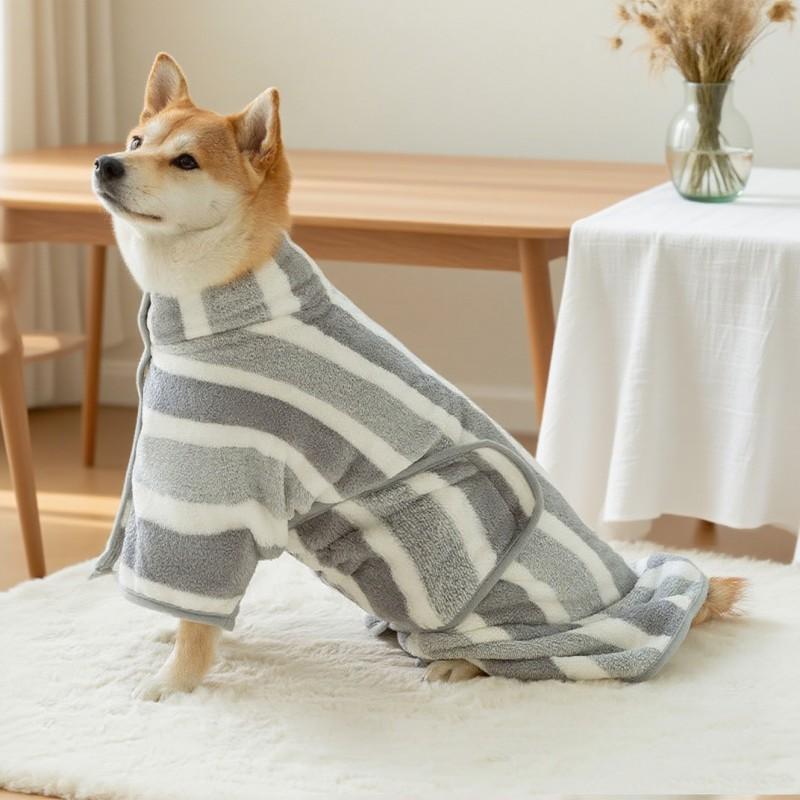Ultra Absorbent Pet Bath Robe Towel Dogs Cats Small Medium Large Breeds Quick Dry Coral Fleece