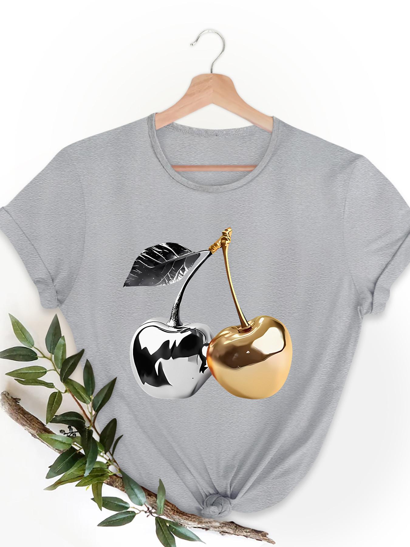

Plus Size. Elegant. Cute. and Pretty Plus-size Women s Party T-shirt with a Metallic Cherry Pattern. Women s Slim-fit. Fashionable. Elastic. Elegant. XL дубильна кора
