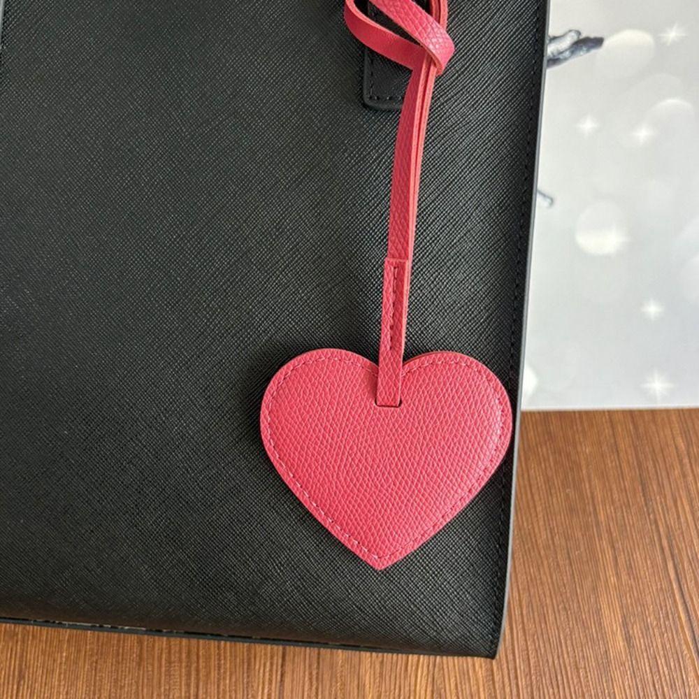 Hanger Pu Leather Heart Pendant Heart Shaped Bag Decoration Lovely Bag Charm Bag Accessory