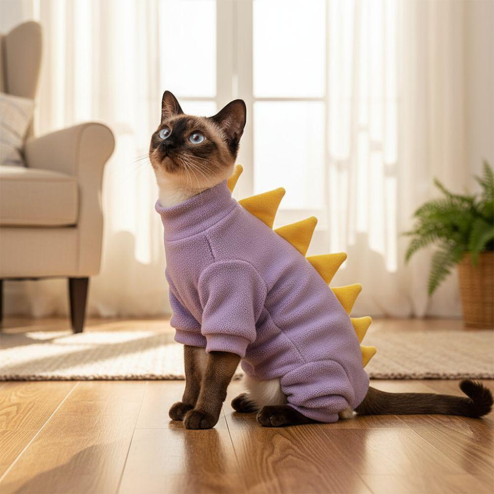 New Dinosaur Shape Cat Clothes Warm Cat Vest Lightweight Comfortable Cat T-shirt Pets Clothing