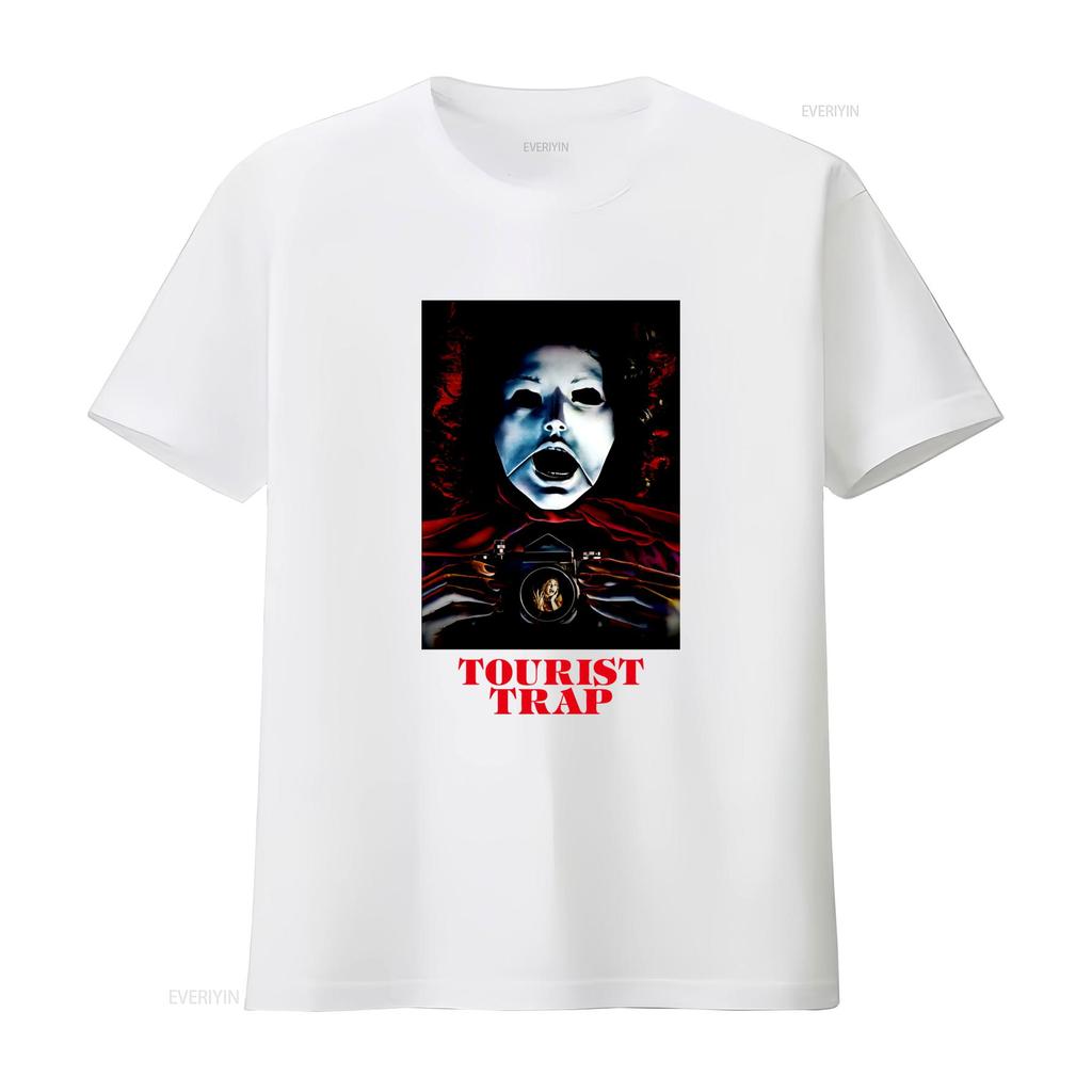 Vintage Gothic Cult Horror Tourist Trap Movie Print Casual T Shirt Vintage Washed Unisex Comfortable Top For Everyday Wear