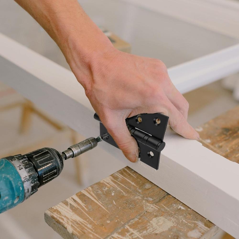  2-Piece 10x7.8cm Heavy-Duty Stainless Steel Door Hinges With 16 Screws – Black/Gold/Silver – For Entry Doors, Cabinets, Windows, Toolboxes