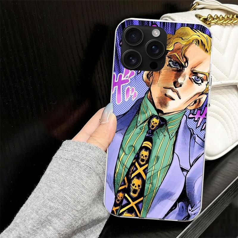 JoJo Kira Yoshikage Killer Queen Case for iPhone 13 12 Mini 11 Pro Max Soft Phone Cover X XS XR 7 SE 8 Plus 6 6S 5 5S Silicone B
