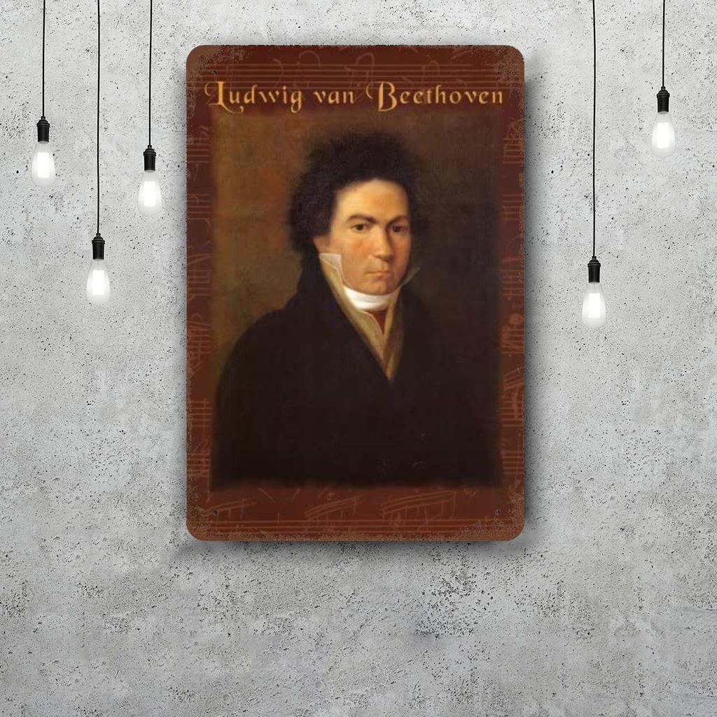 Segni Metallica Ludwig van Beethoven Decorazione Murale Segni di Latta Vintage Poster Metallica del Capitano Decorazione per Bar Pub Club Decorazione Murale