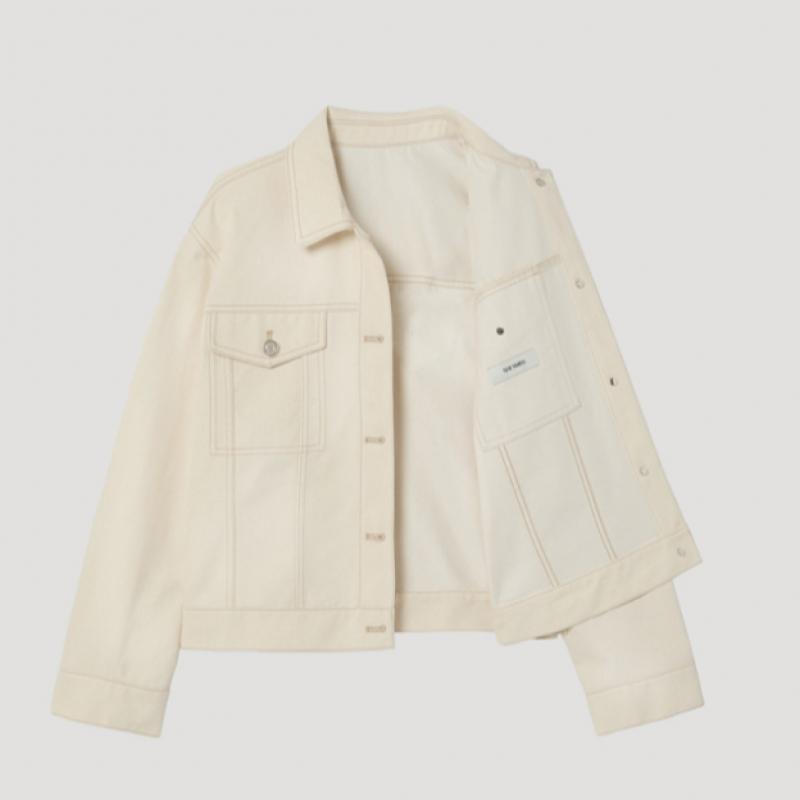 Ea S miSS Jachetă Denim Cusături Buzunar cu Clapă Swwjkp11100 Cr