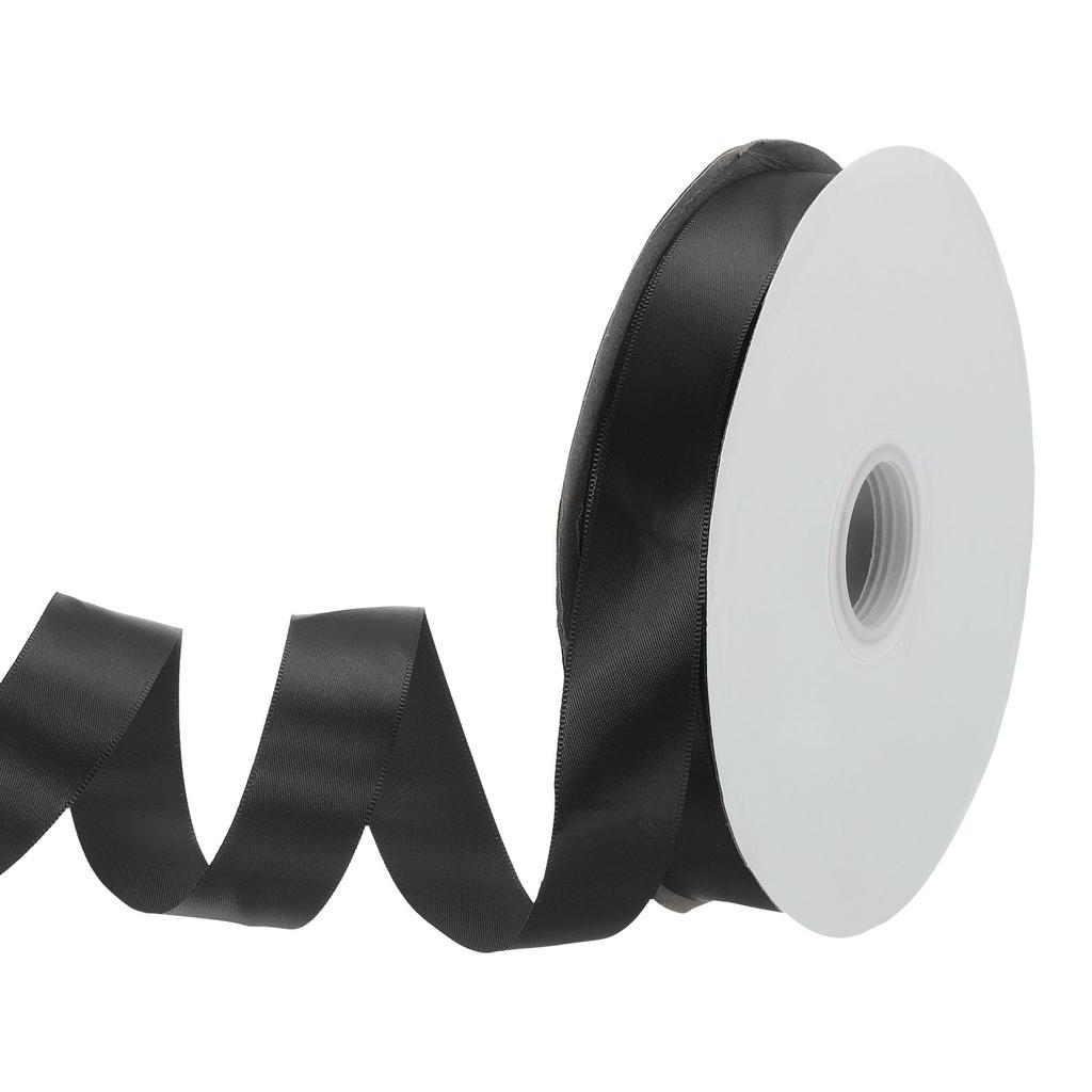 Jednostronna rypsowa wstążka poliestrowa satynowa wstążka jednokolorowa wstążka z tkaniny do rękodzieła dekoracji ślubnych pakowania prezentów 1"x100 jardów