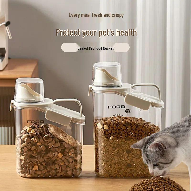 Airtight Pet Food Storage Bucket for Cats & Dogs - Moisture-Proof, Freeze-Dried and Snack Storage Container.