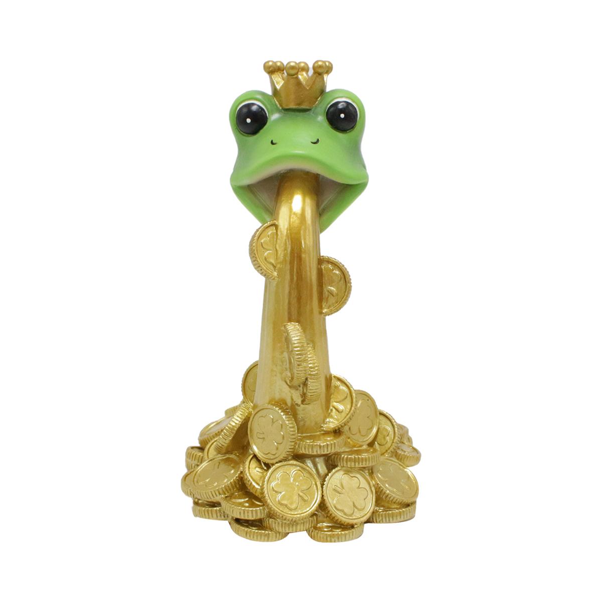 

1 piece of frog spitting gold coin decorative resin craft, suitable for garden scene decoration, book holder, housewarming, stor