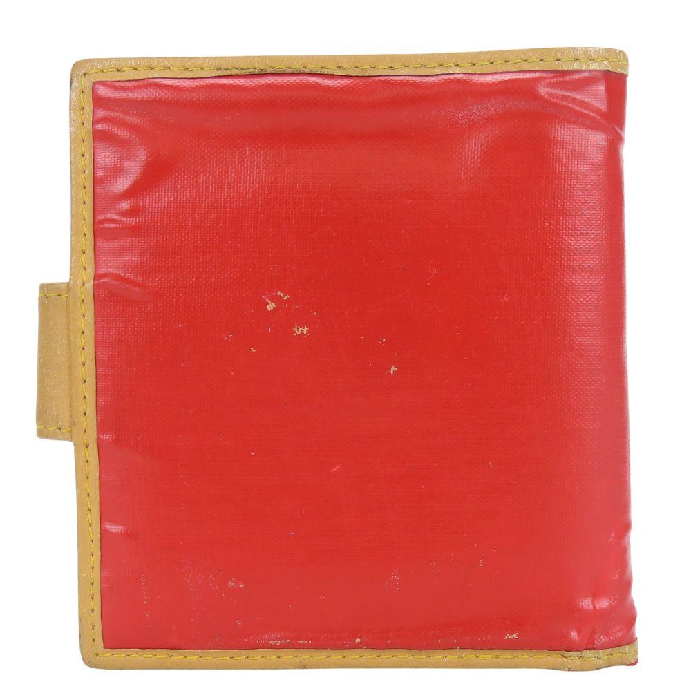 Portofel Bifold HUNTING WORLD Folosit Cruce în luptă/piele Roșu bej Compartiment pentru bancnote