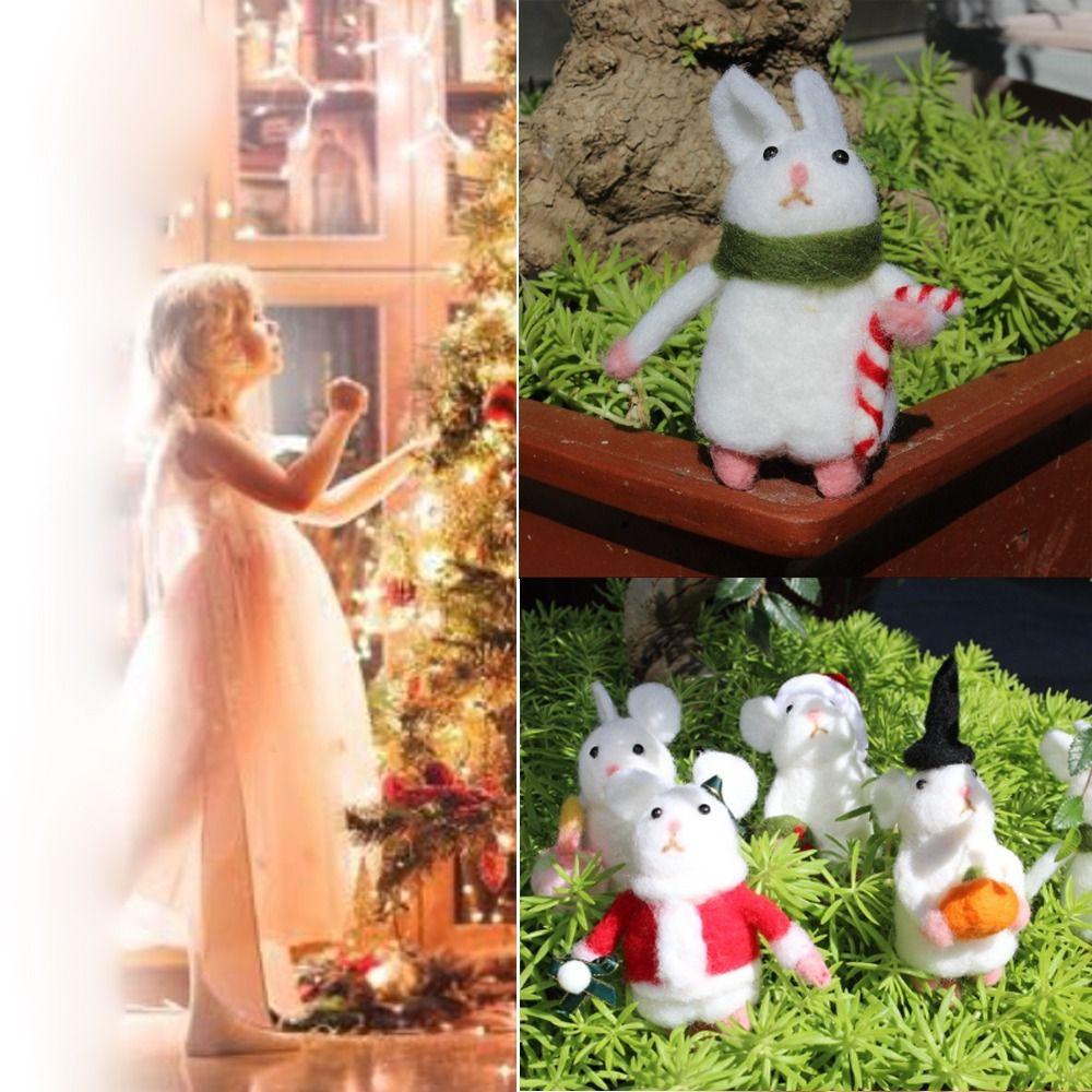 

Мышь в новогодней шапке Мышь на Хэллоуин Рождественская мышь Украшение из шерстяного войлока Фигурка из шерстяного войлока Мышь