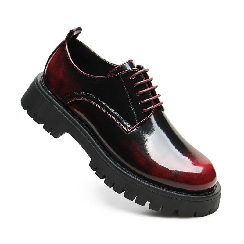 

[Обработка] Мужские кожаные туфли в стиле business casual, глянцевые мужские туфли на толстой подошве 38 красный