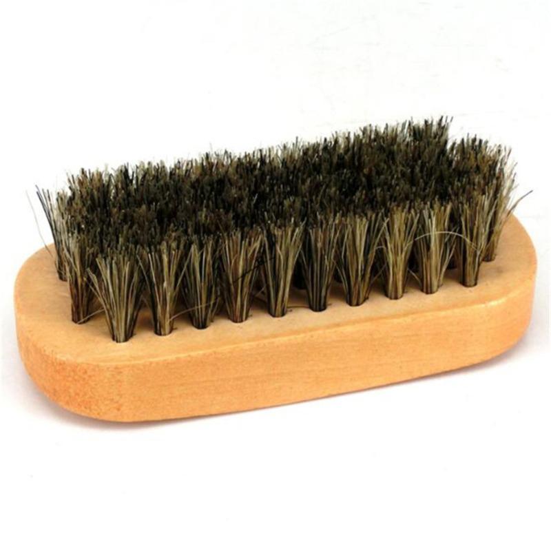 Portable Boar Bristle Shoe Brush Travel Polishing & Cleaning Brush for Leather Shoes 1pcs