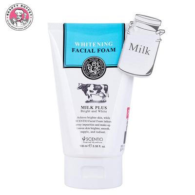 SCENTIO Milk Plus Q10 Bright and White Bělící pěna na obličej 100 ml - thajská