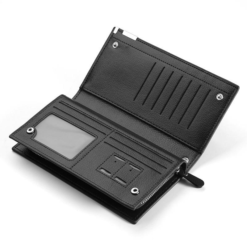 Men's Wallet, Wallet, Anti-theft Brush, Anti-degaussing Long Zipper, Multi-layer Multi-card Position, Business Wallet, Card Bag.