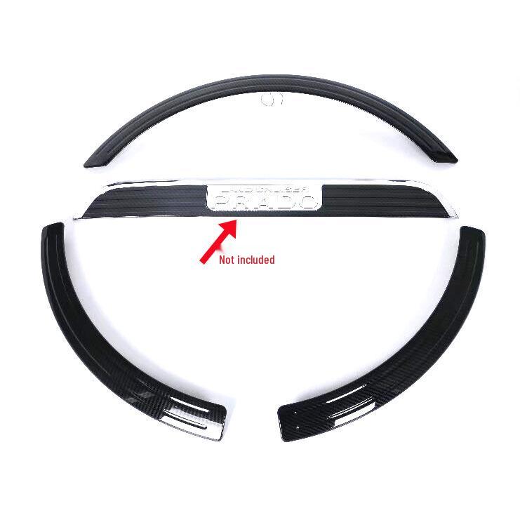 Fits 18 Toyota Prado Models: Rearview Mirror, Taillight Covers, Fog Light Eyebrow, and Spare Tire Trim.
