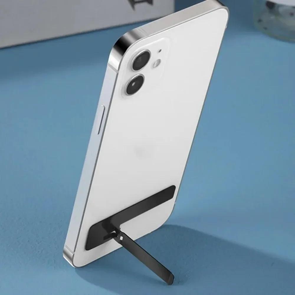 2pcs Ultra Thin Mini Phone Kickstand - Universal Desktop Holder with Metal Steel Folding Bracket for iPhone and Samsung