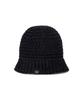 Bajal Monogram Label Knit Punching Summer Bucket Hat Black