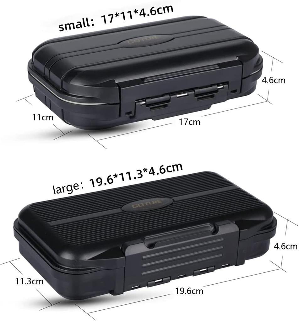 Goture Tackle Removable Fishing Hook Snap Set of 2 Box, Double-Sided Storage, Waterproof, Shockproof, ABS, Divider, Case, Sinker, Storage,