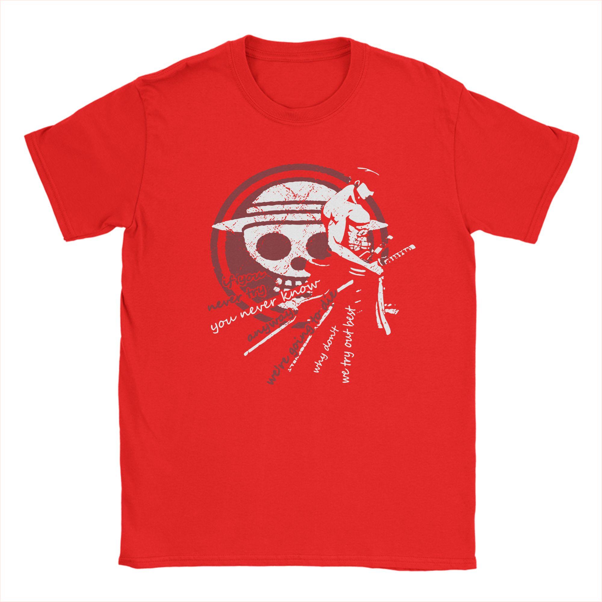 

Zoro Ones Pieces T Shirts for Men Cotton Novelty TShirt Crew Neck Anime Tees Short Sleeve Clothes Gift S
