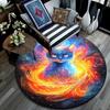 Cosmic Cat Round Area Rug,Carpet Rug for Living Room Bedroom Sofa Playroom Decor,Non-slip Floor Mat