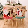 Furniture Holiday Whimsical Decor With Adorable Snowman And Santa Claus Chair Covers In Striped Fabric